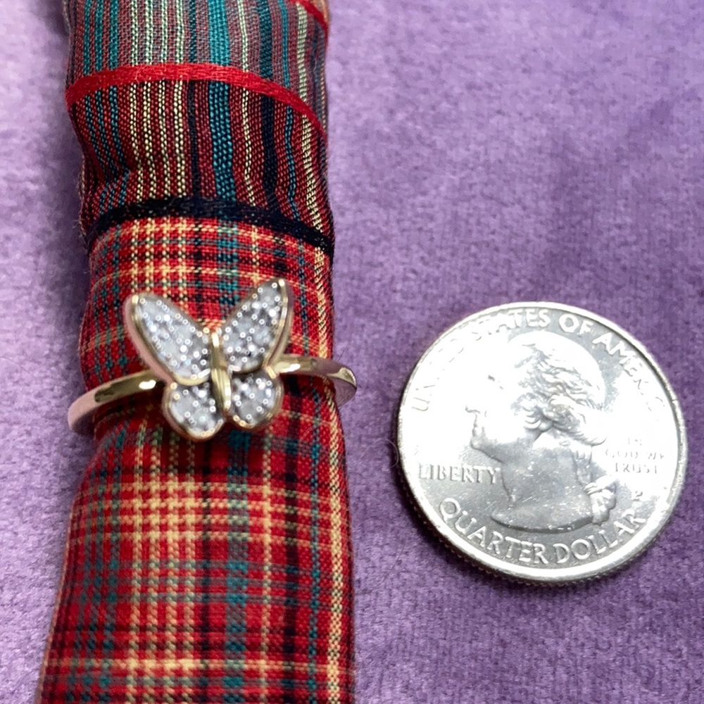 Diamond butterfly ring